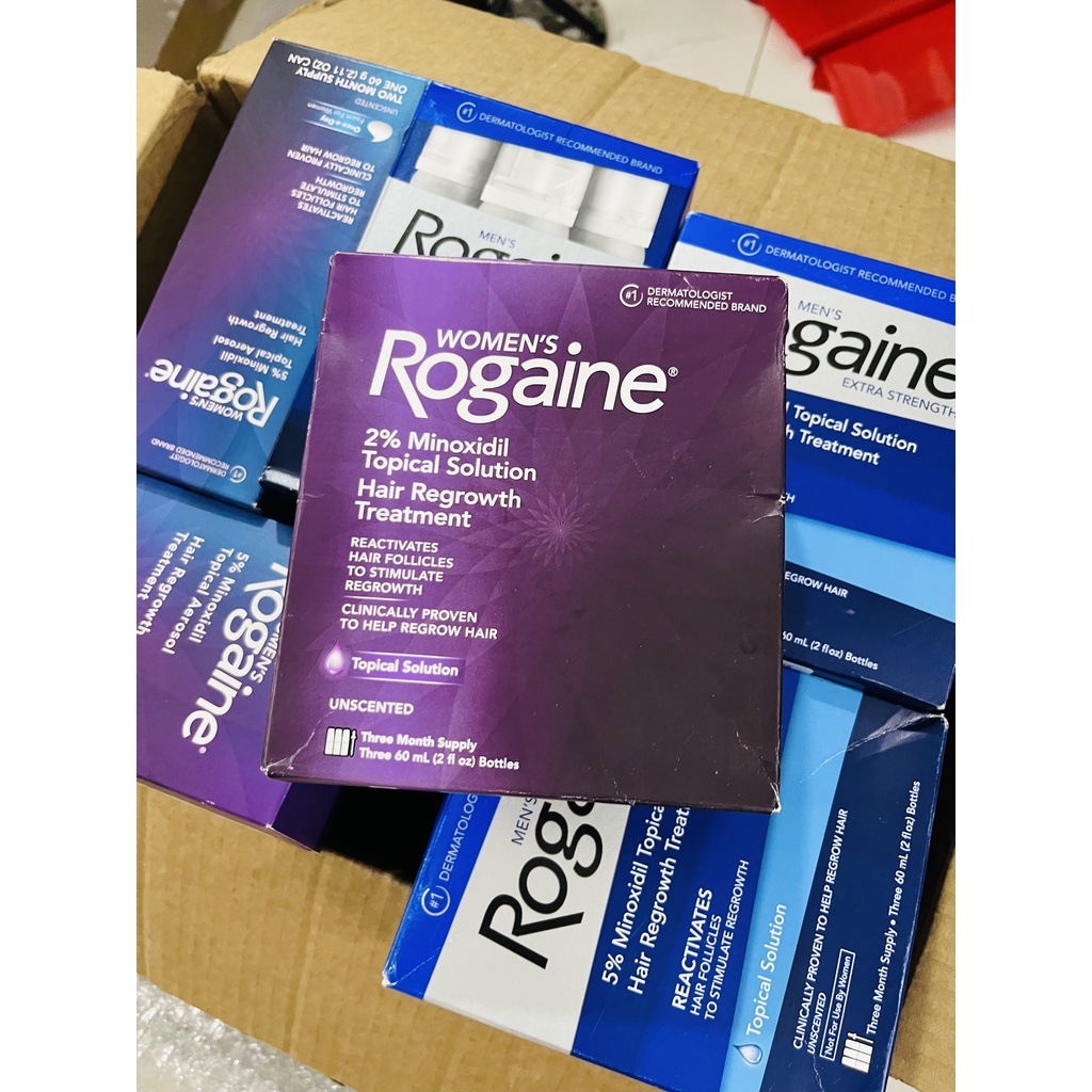 DUNG DỊCH HỖ TRỢ MỌC TÓC CHO NỮ WOMEN'S ROGAINE 2% MINOXIDIL TOPICAL SOLUTION HỘP 3 CHAI (DÙNG 3 THÁNG) CỦA MỸ
