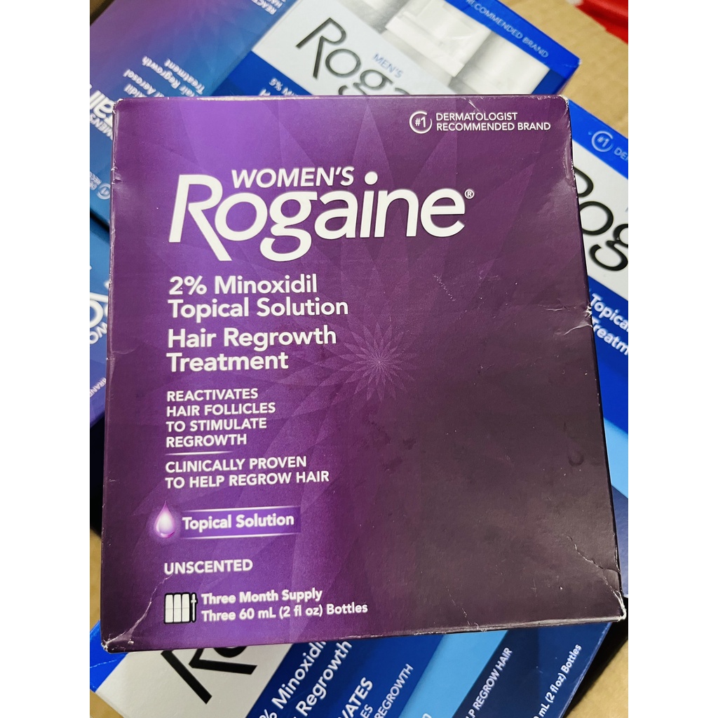 DUNG DỊCH HỖ TRỢ MỌC TÓC CHO NỮ WOMEN'S ROGAINE 2% MINOXIDIL TOPICAL SOLUTION HỘP 3 CHAI (DÙNG 3 THÁNG) CỦA MỸ