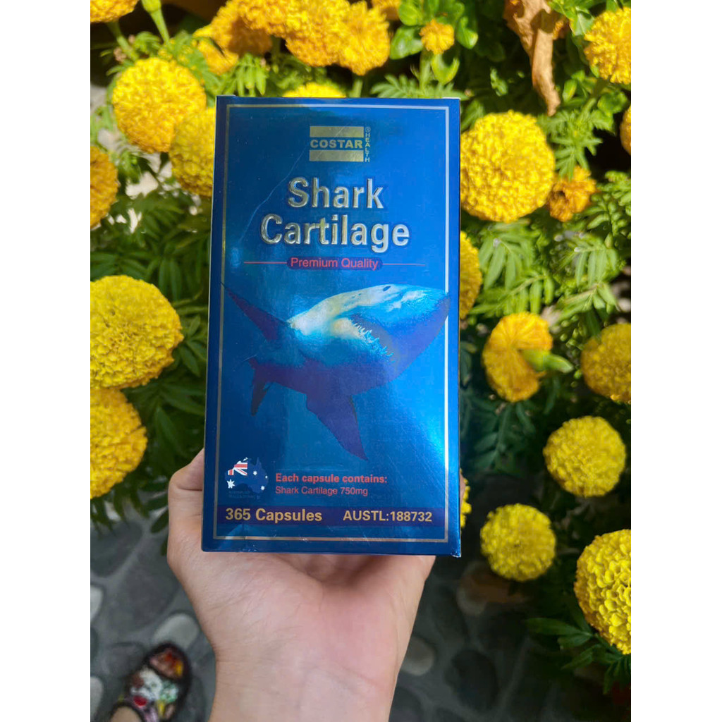 Viên Uống Sụn Vi Cá Mập Úc Costar Shark Cartilage Premium Quality 750mg (Hộp 365 Viên)