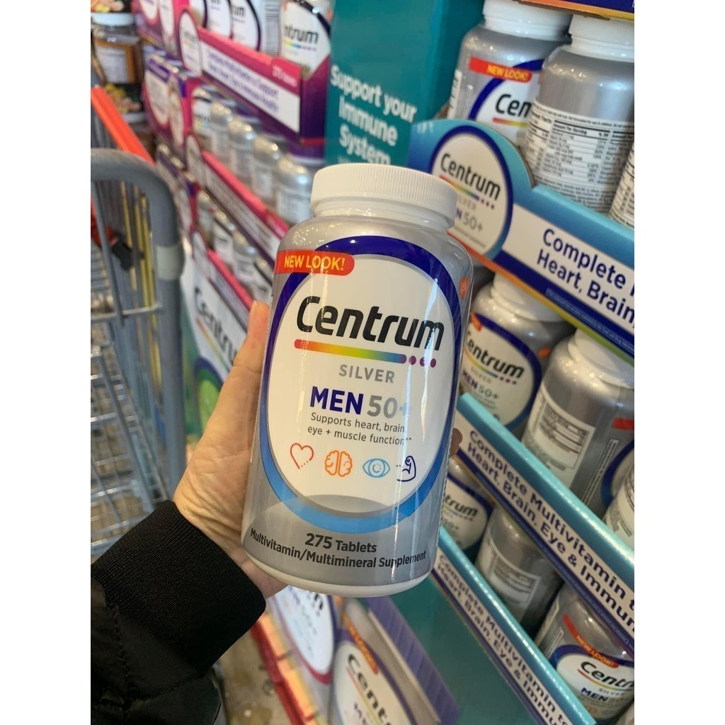 VIÊN UỐNG BỔ SUNG VITAMIN TỔNG HỢP CHO NAM GIỚI TRÊN 50 TUỔI CENTRUM SILVER MEN 50+ HỘP 200 VIÊN CỦA MỸ