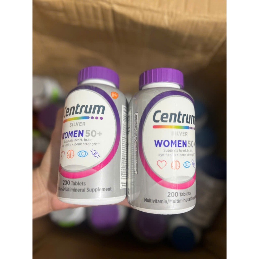 VIÊN UỐNG BỔ SUNG VITAMIN TỔNG HỢP CHO PHỤ NỮ TRÊN 50 TUỔI CENTRUM SILVER WOMEN 50+ HỘP 200 VIÊN CỦA MỸ