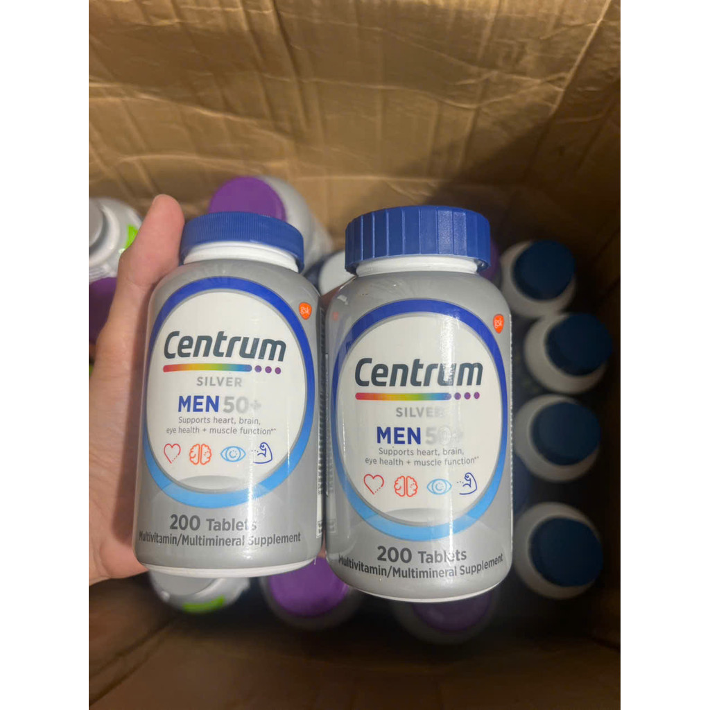 VIÊN UỐNG BỔ SUNG VITAMIN TỔNG HỢP CHO NAM GIỚI TRÊN 50 TUỔI CENTRUM SILVER MEN 50+ HỘP 200 VIÊN CỦA MỸ