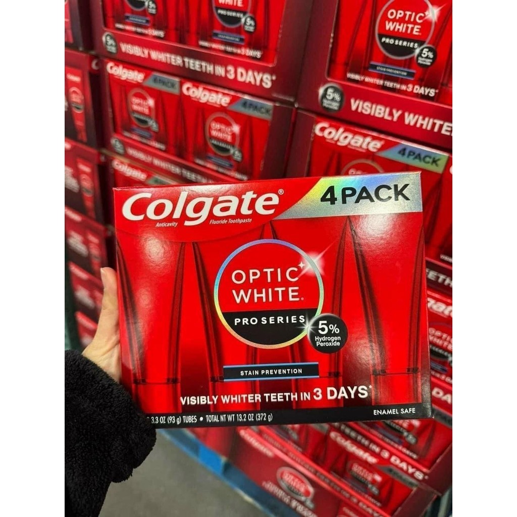 1 lốc KEM ĐÁNH RĂNG COLGATE OPTIC WHITE RENEWAL CỦA MỸ 372g siêu trắng