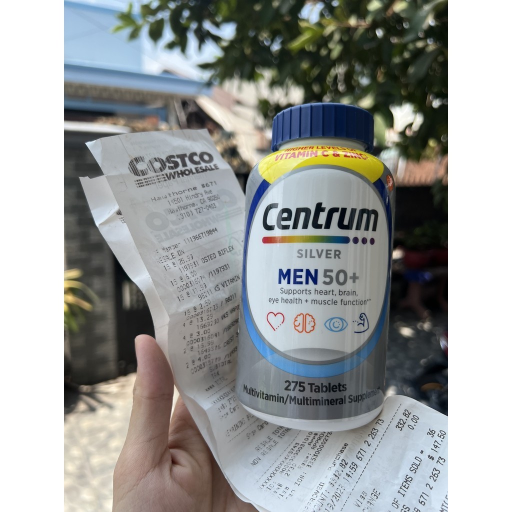 Bổ tổng hợp Centrum Silver Ultra Men's 50+ chai 275 viên từ Mỹ. Vitamin cho đàn ông trên 50 tuổi