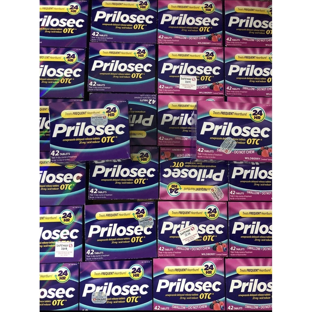 Viên Uống Hỗ Trợ Giảm Ợ Nóng Prilosec OTC 24HR – Hộp 42 Viên