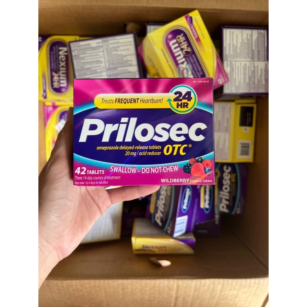 Viên Uống Hỗ Trợ Giảm Ợ Nóng Prilosec OTC 24HR – Hộp 42 Viên