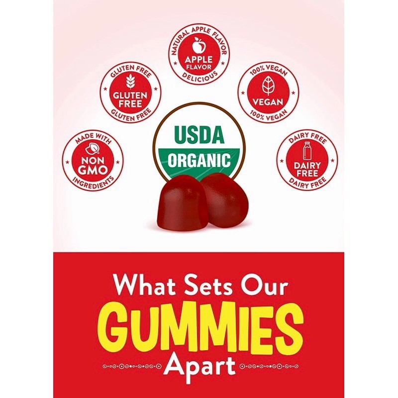 Date 11/2025 Kẹo dẻo giấm táo hữu cơ Nature's Truth Organic Apple Cider Vinegar 120 viên từ MỸ giả m mỡ giả m cân