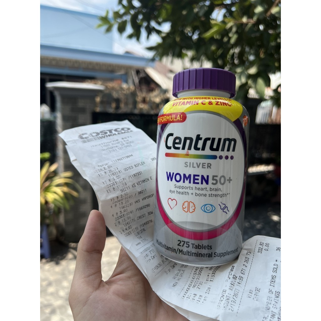 [Date 8/ 2025]-Vitamin tổng hợp Centrum Silver 50+  cho nữ của Mỹ chai 275 viên
