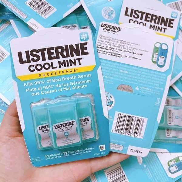 VỈ 3 HỘP Miếng Ngậm Thơm Miệng Diệt Khuẩn LISTERINE COOL MINT