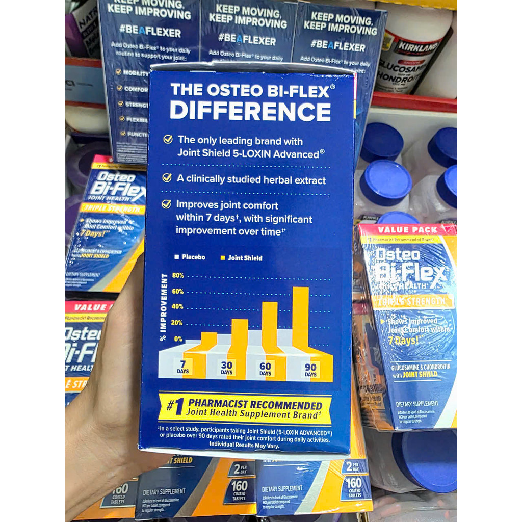 Viên uống Osteo Bi-Flex Triple Strength + Vitamin D Glucosamine Chondroitin with Joint Shield 160 viên