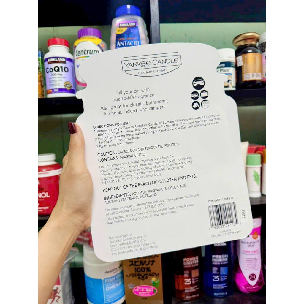 Bộ Treo Xe Thơm Lâu 30 Ngày – Hương Mỹ Sang Trọng Yankee Candle