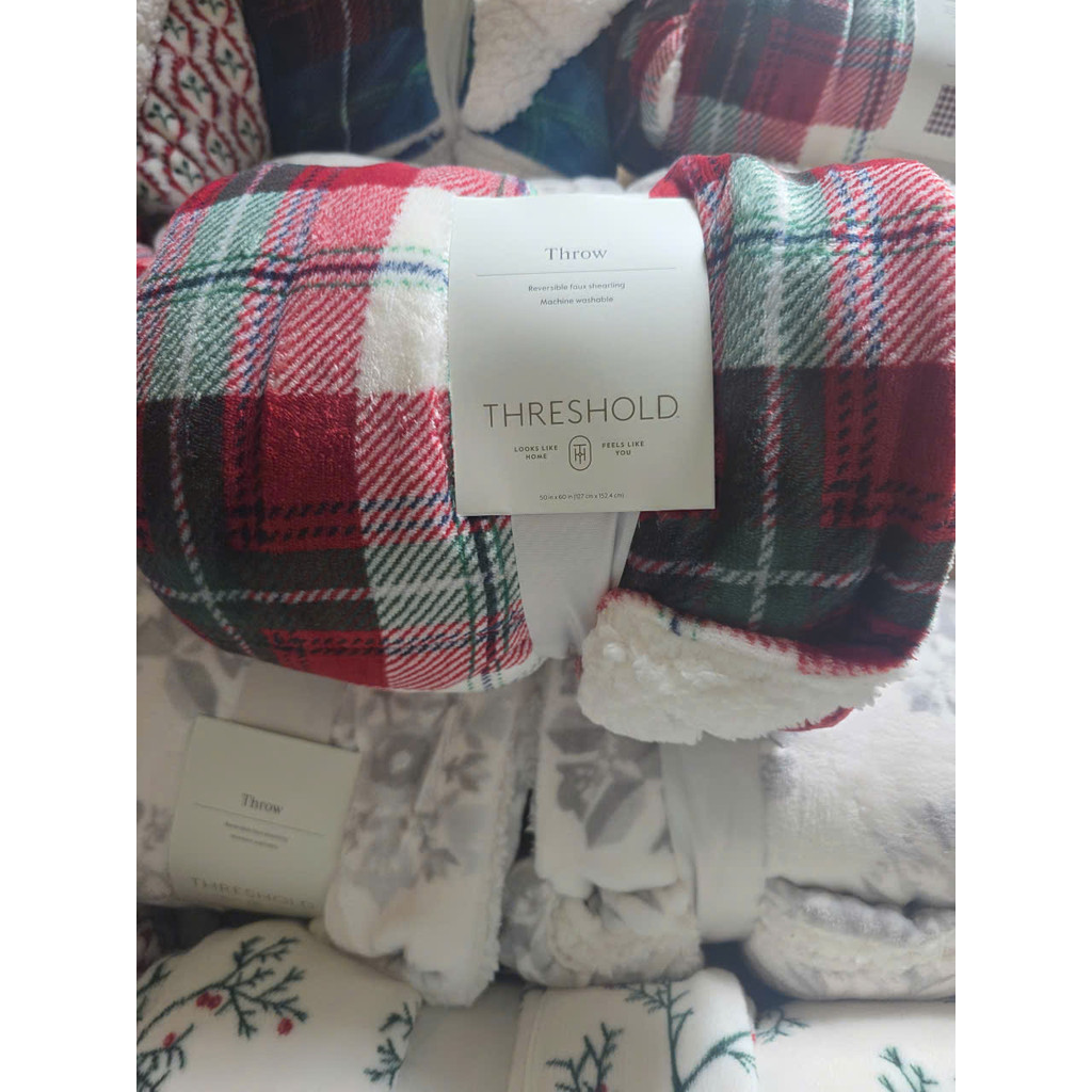 Chăn Throw Threshold –  127 × 152 cm (50 × 60 in) Siêu Mềm Mịn, Ấm Áp – Hàng Mỹ