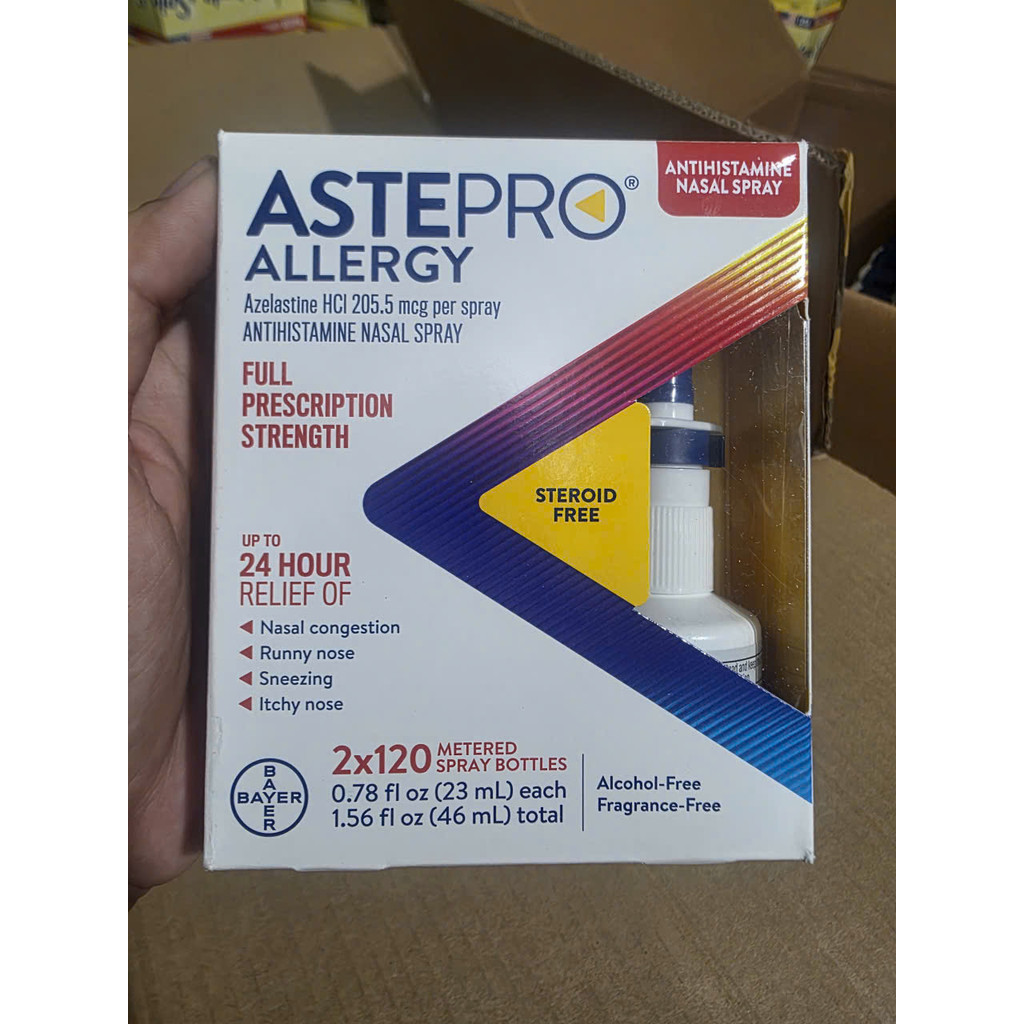 Chai Xịt Mũi Kháng Histamine Trị Dị Ứng Astepro Allergy Full Prescription Strength (Hộp 2 Chai x 120 Lượt Xịt)
