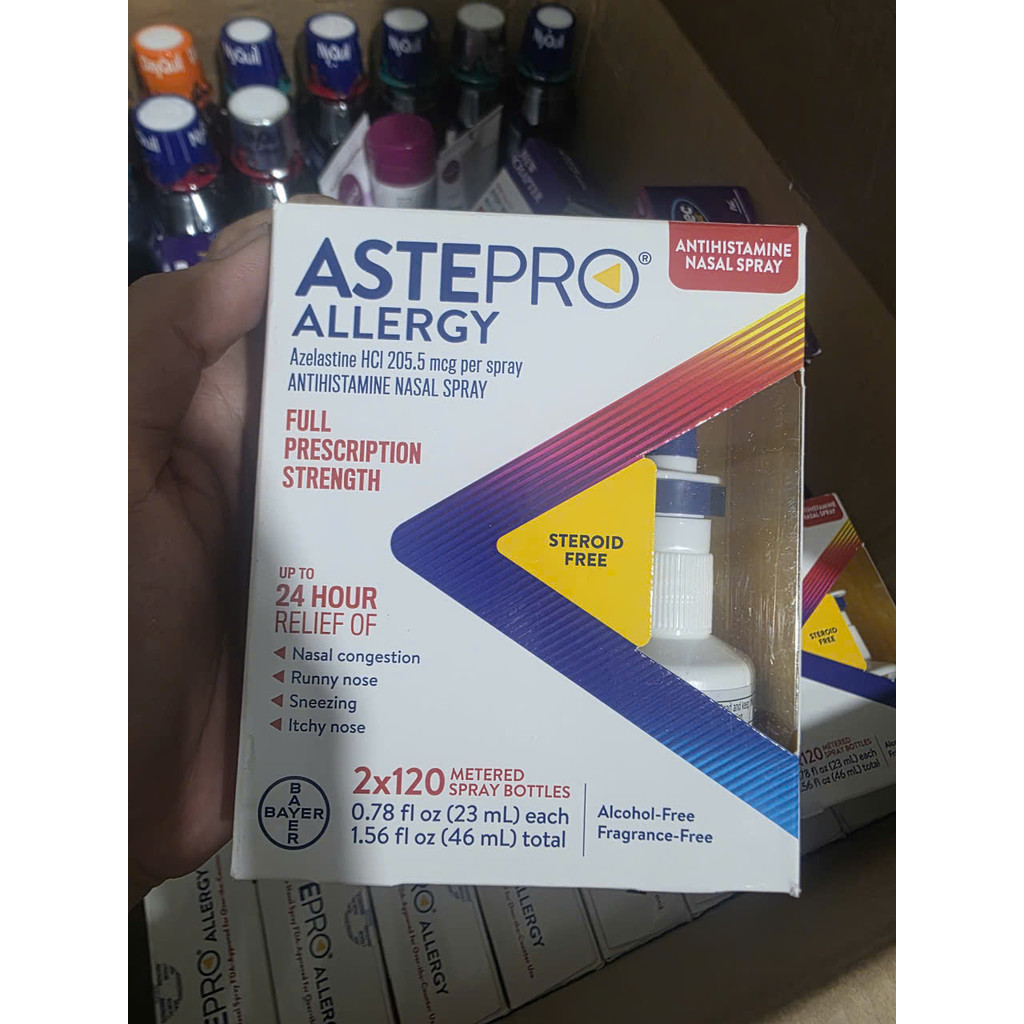 Chai Xịt Mũi Kháng Histamine Trị Dị Ứng Astepro Allergy Full Prescription Strength (Hộp 2 Chai x 120 Lượt Xịt)