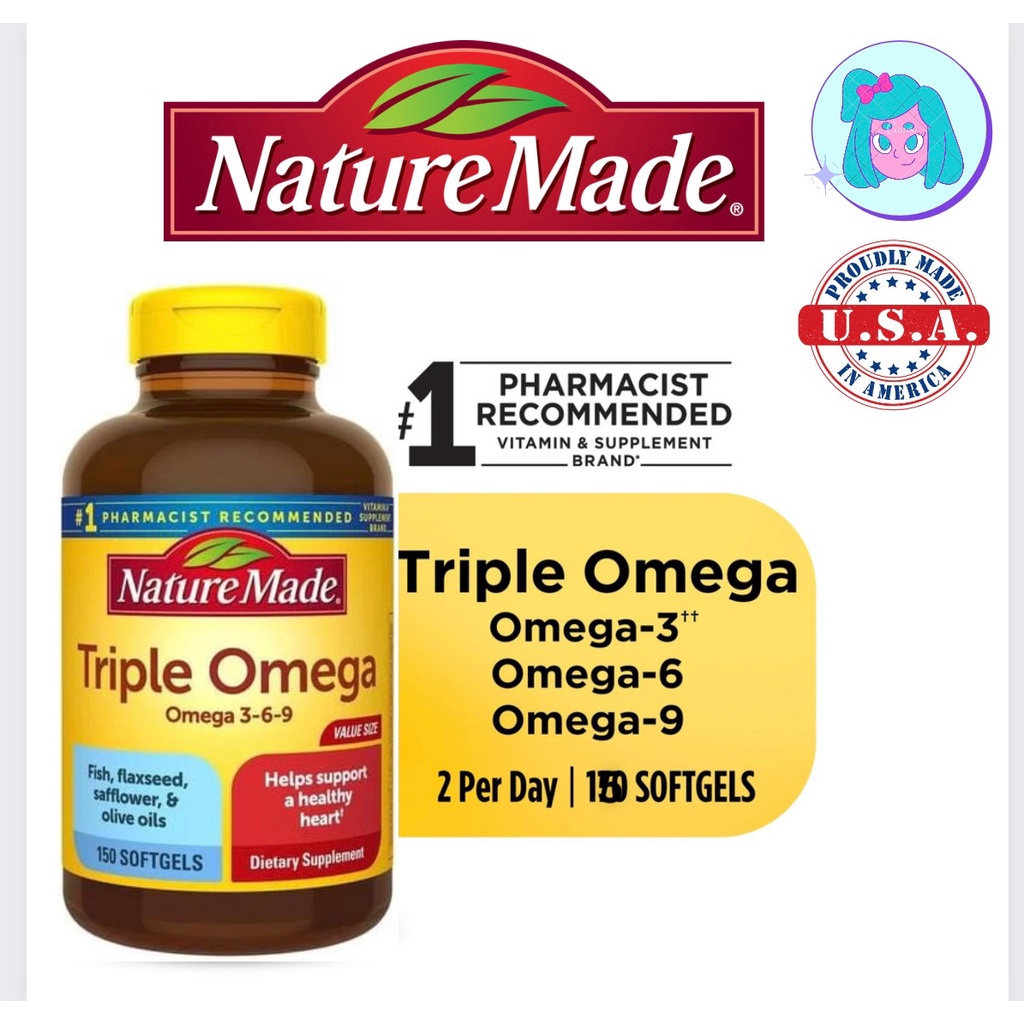 Viên uống Triple Omega 369 Nature Made 150 viên của Mỹ (Cam kết hàng chính hãng USA)