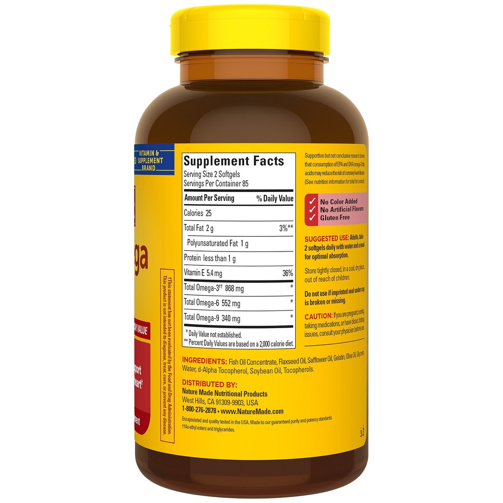 Viên uống Triple Omega 369 Nature Made 150 viên của Mỹ (Cam kết hàng chính hãng USA)