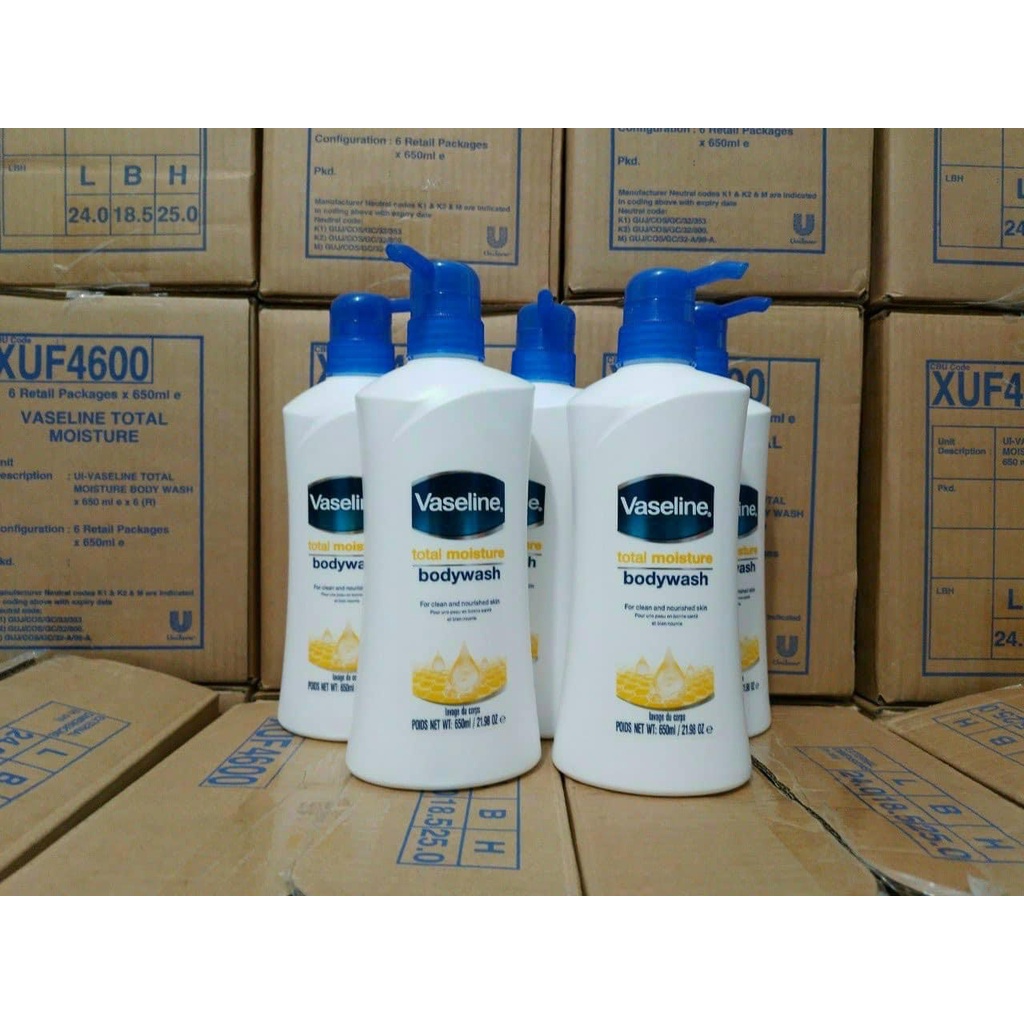 Sữa Tắm Dưỡng Ẩm Vaseline Total Moisture Body Wash – Da Mềm Mịn, Sạch Dịu Nhẹ Mỗi Ngày (650ml)