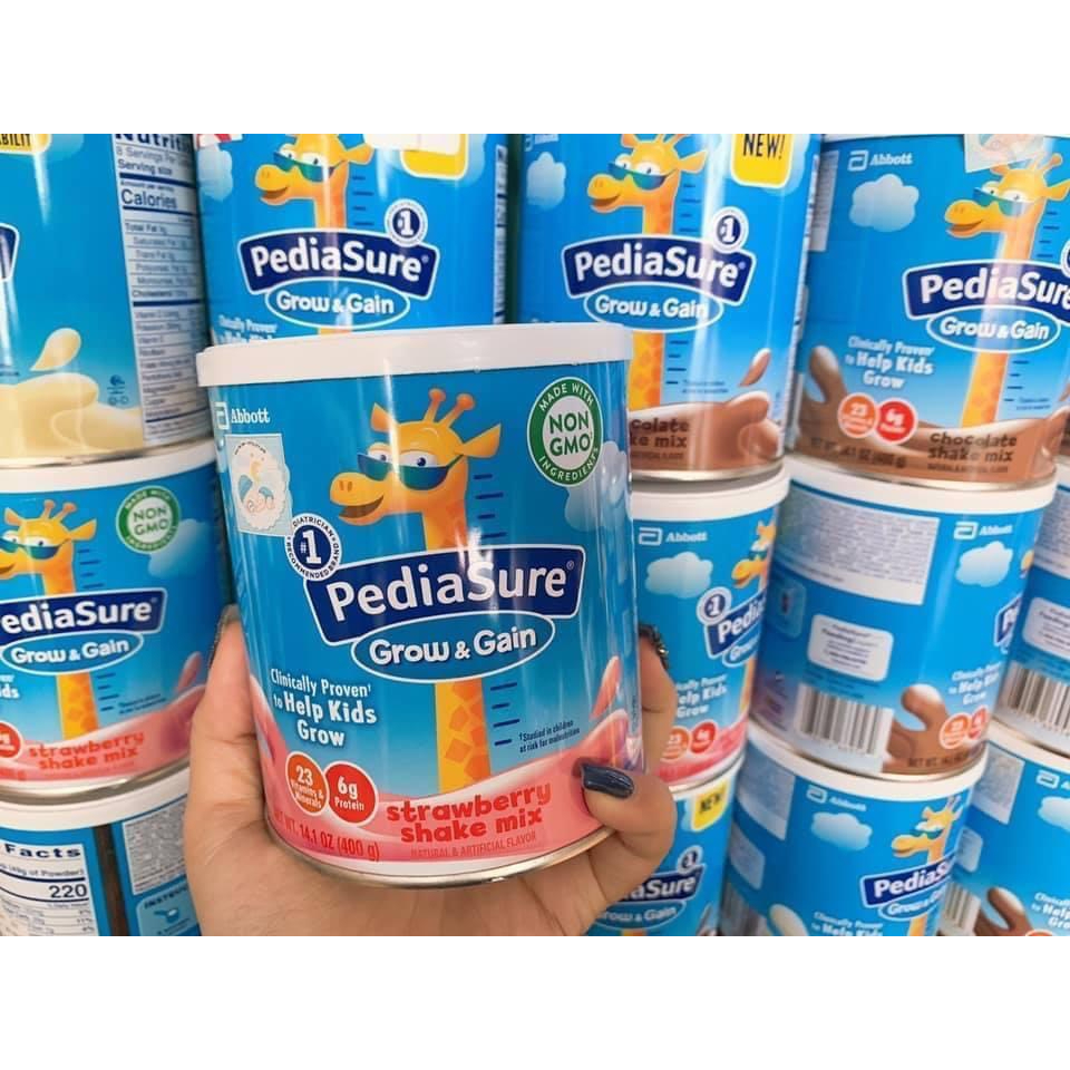 [CHÍNH HÃNG MỸ] Sữa Bột PediaSure Grow & Gain Hương Dâu – Lon 400g