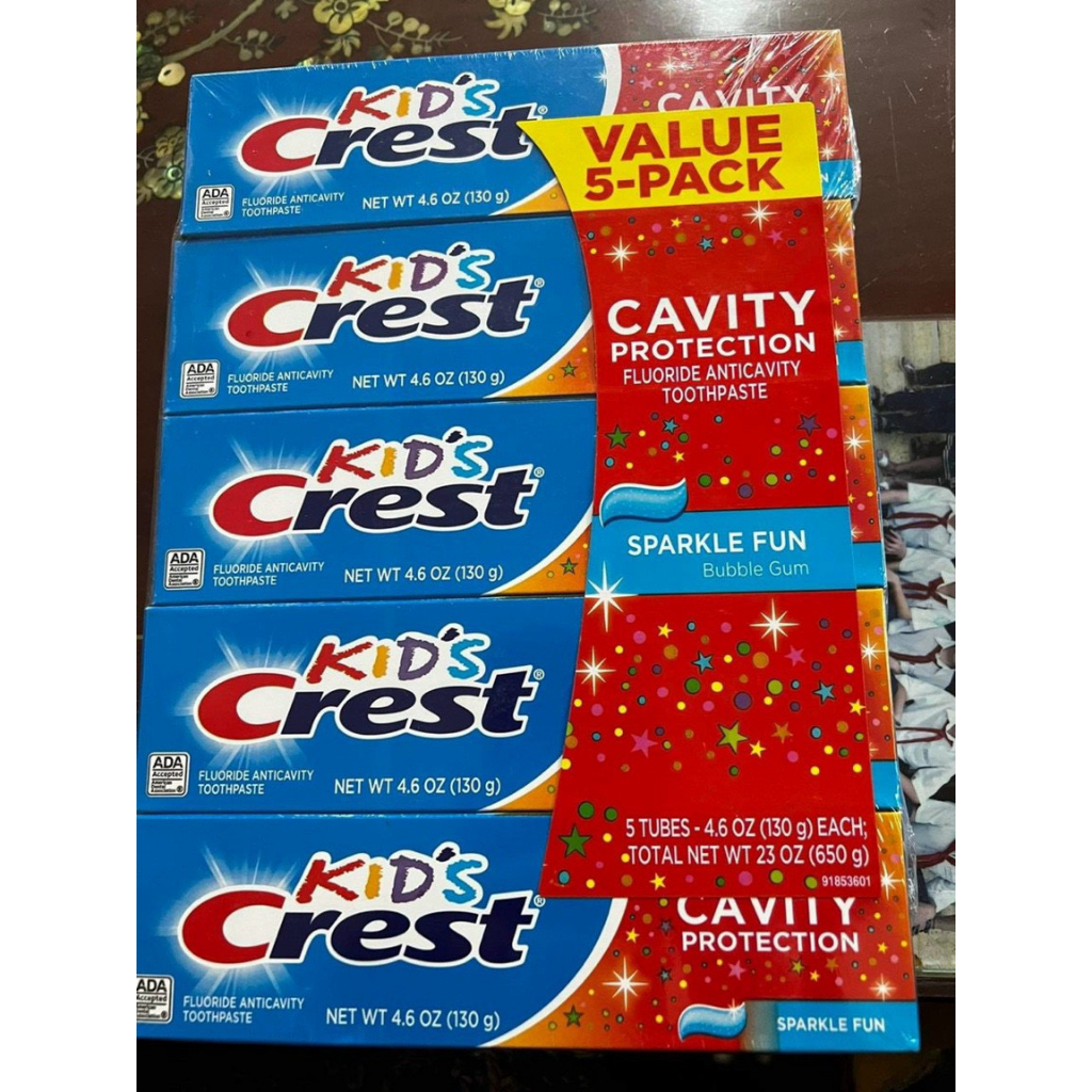 Bộ 5 Tuýp Kem Đánh Răng Trẻ Em Kid's Crest Cavity Protection Sparkle Fun