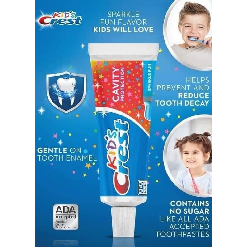 lốc 5cây) Kem đánh răng cho bé Kid’s Crest Cavity Protection