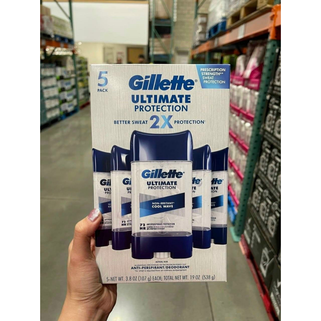 Bộ 5 Chai Lăn Khử Mùi Dạng Gel Gillette Ultimate Protection Cool Wave
