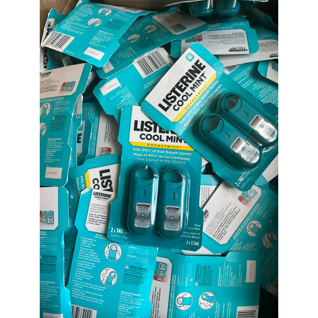 Set 2 chai Xịt thơm miệng Listerine Cool Mint PocketMist.  COMBO NHƯ HÌNH