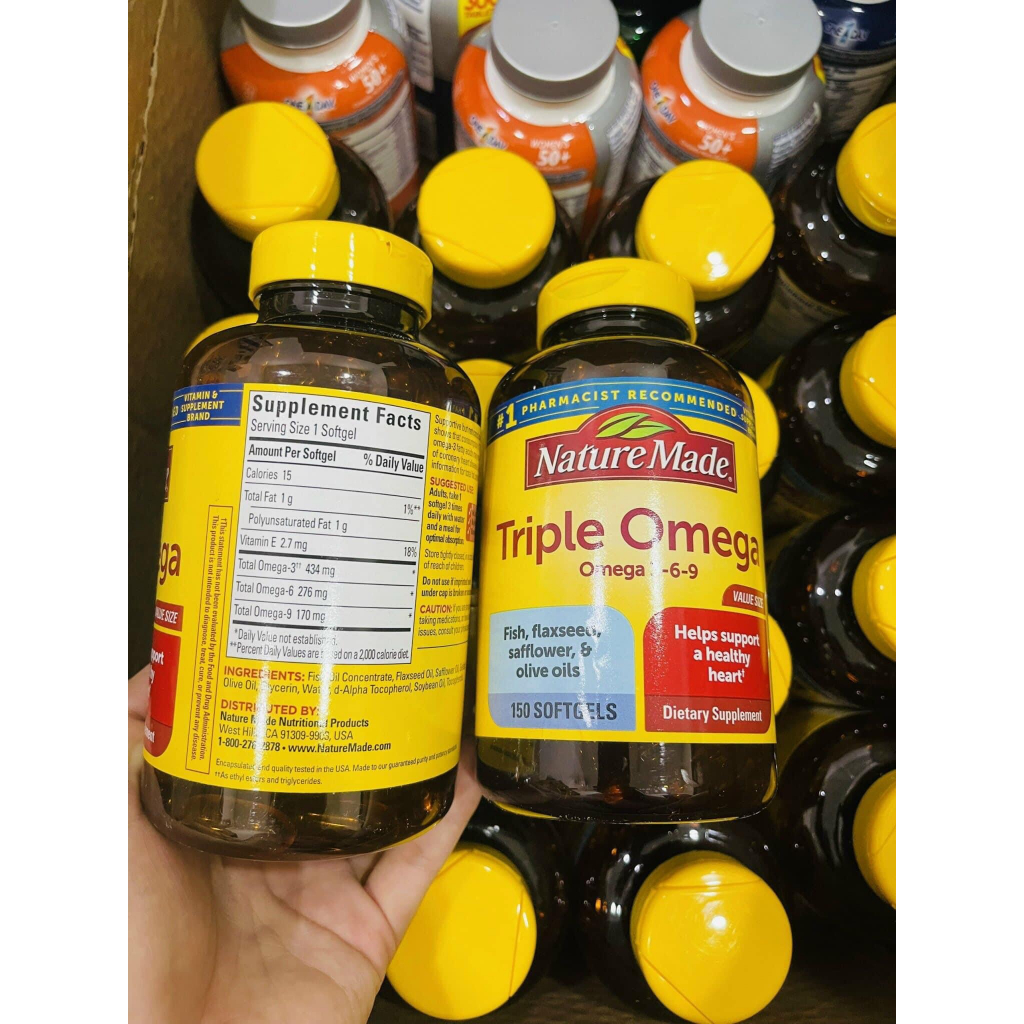 Viên uống Triple Omega 369 Nature Made 150 viên của Mỹ (Cam kết hàng chính hãng USA)
