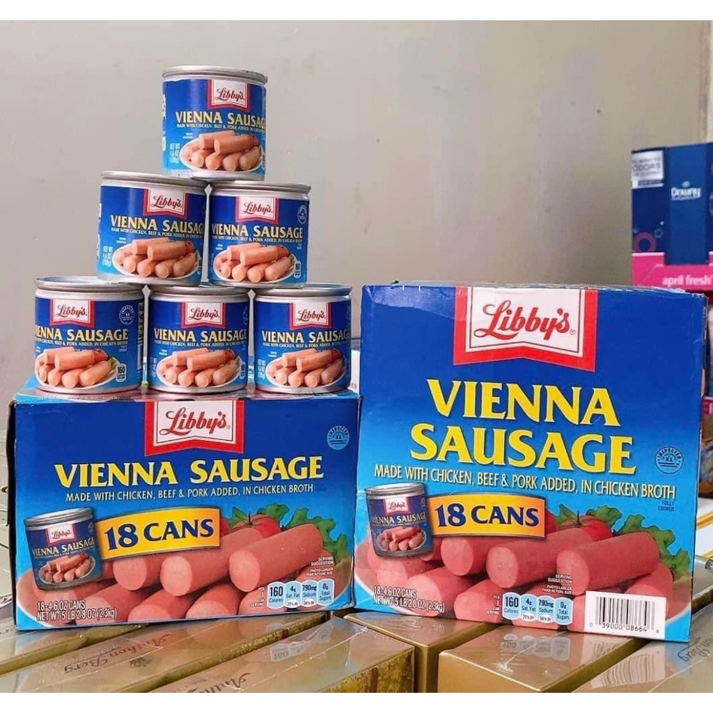 Thùng 18 lon Xúc Xích Libby Vienna Sausage Của Mỹ 130g/lon
