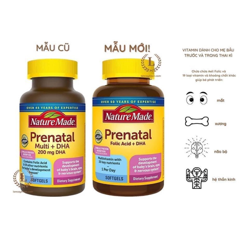Vitamin DHA Nature Made Mỹ 150 Viên Bổ Sung DHA Cho Bà Bầu