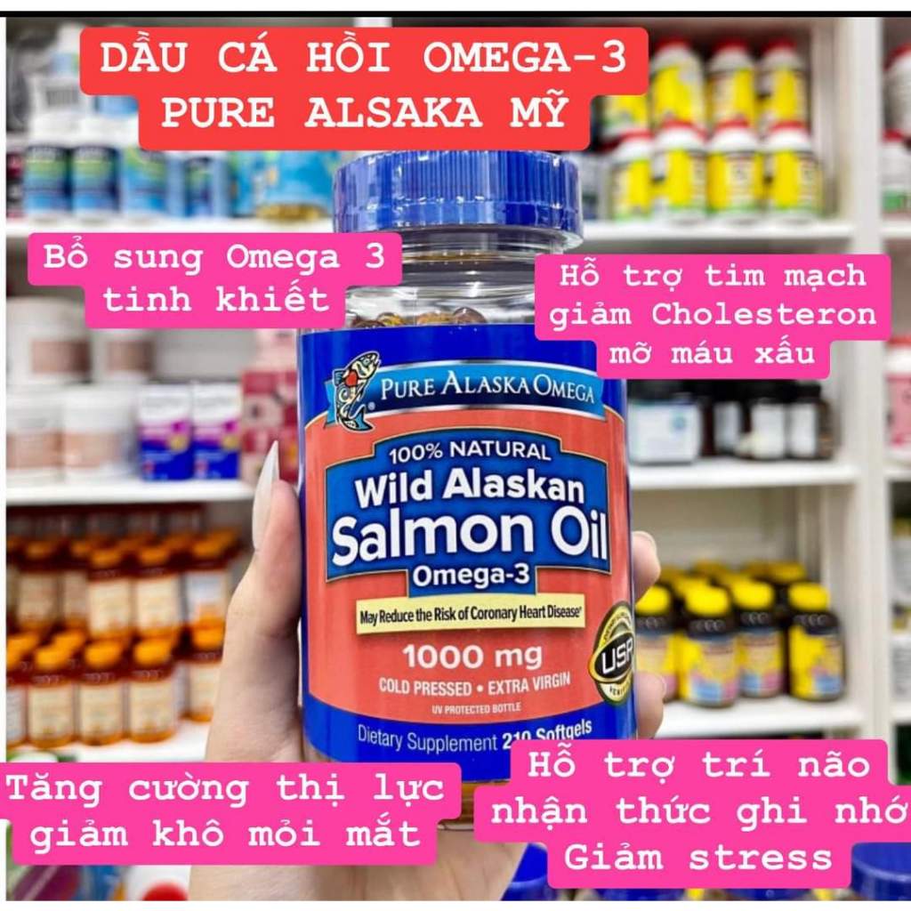 8/2025 Dầu cá WILD ALASKAN SALMON OIL 1000mg - 210 viên