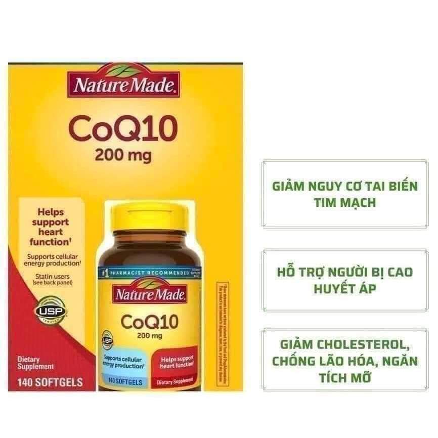Viên Uống Hỗ Trợ Tim Mạch Nature Made CoQ10 200mg – Hộp 140 Viên