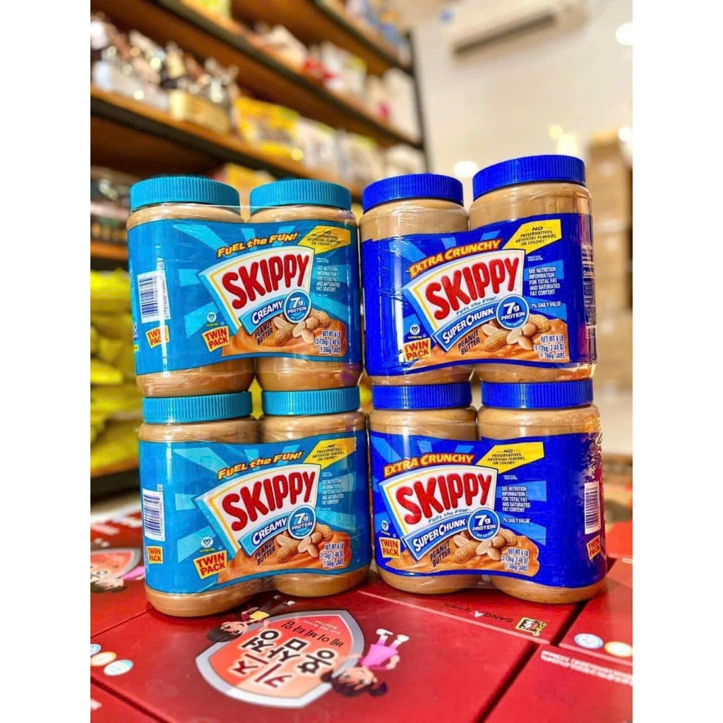 BƠ ĐẬU PHỘNG CAO CẤP SKIPPY PEANUT BUTTER LỐC 2 HŨ ĐẠI (MỖI HŨ 1.36KG) CỦA MỸ