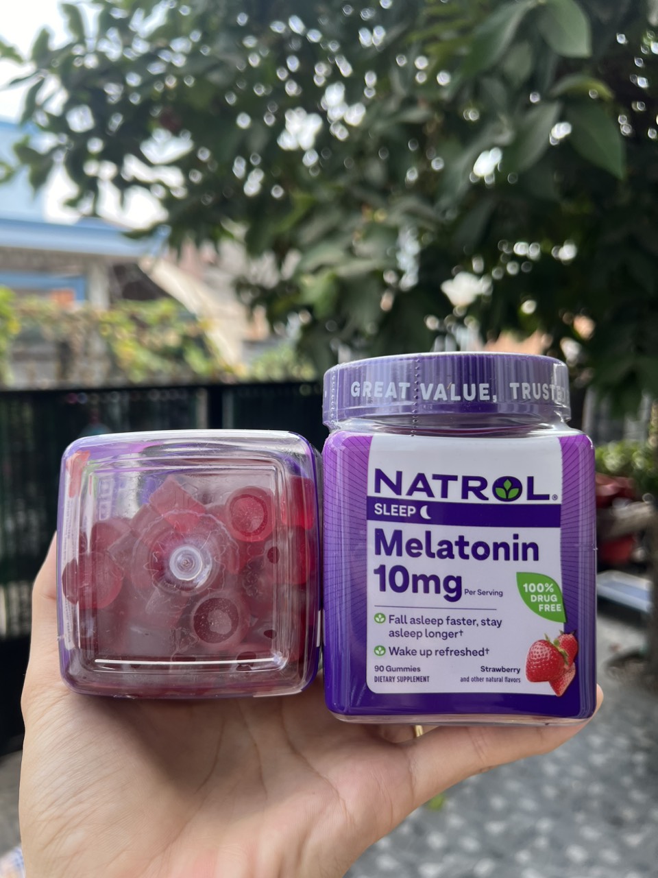Kẹo Dẻo Giúp Ngủ Ngon Natrol Gummies Melatonin 10mg 90 Viên