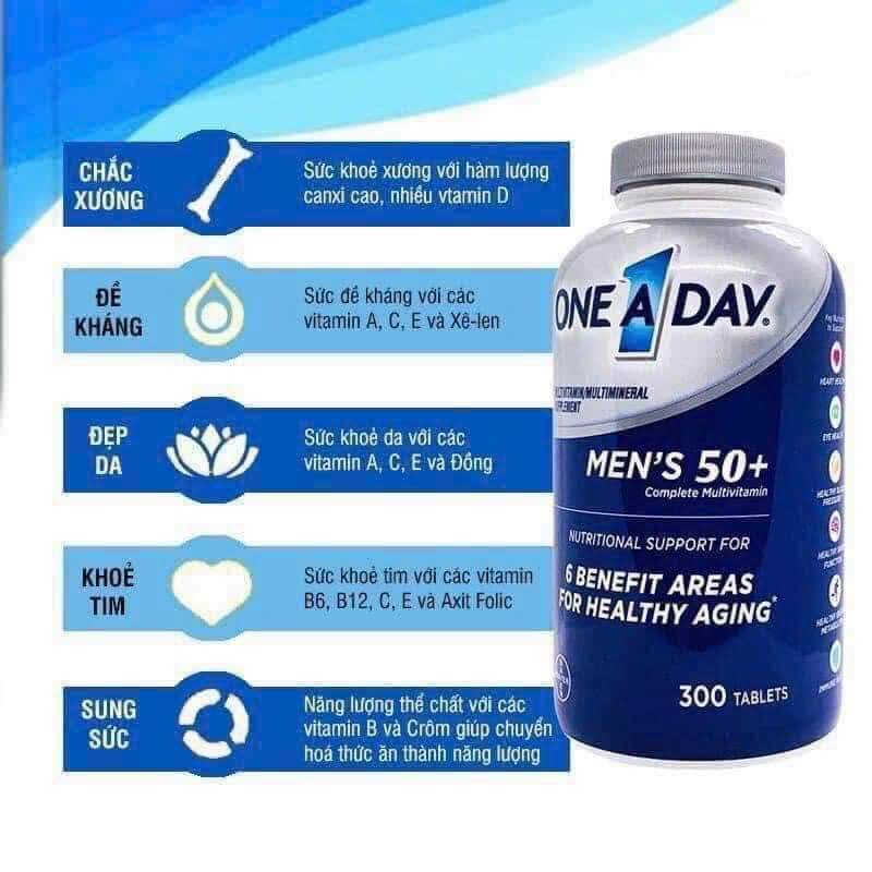 One A Day Man’s Multivitamin 50+ Mẫu mới 300 viên USA