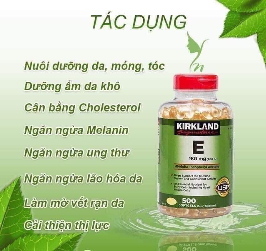 Viên Vitamin E 400 IU 500 Viên Kirkland Của Mỹ