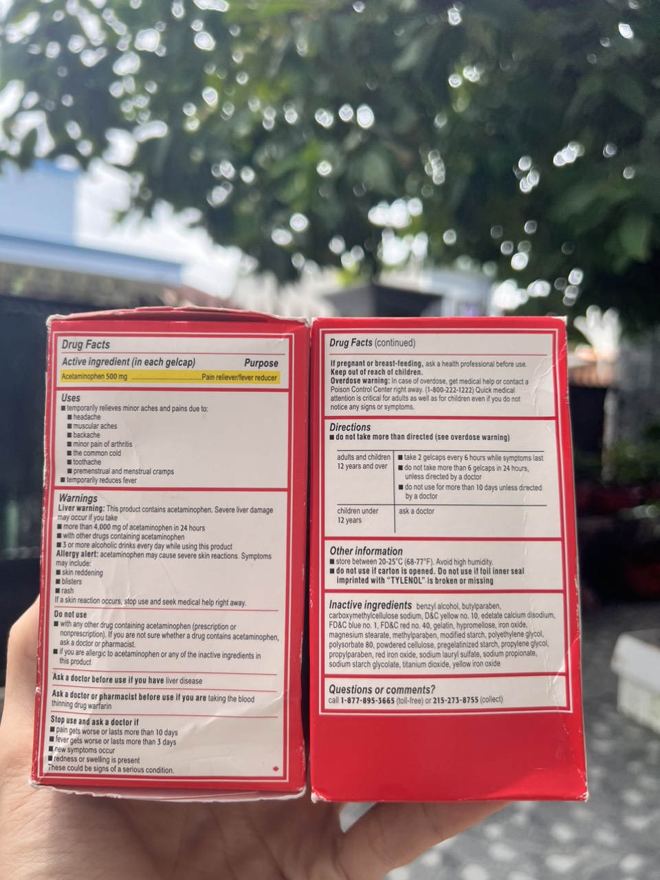 Viên uống Tylenol Acetaminophen Extra Strength 500mg 225 Gelcaps