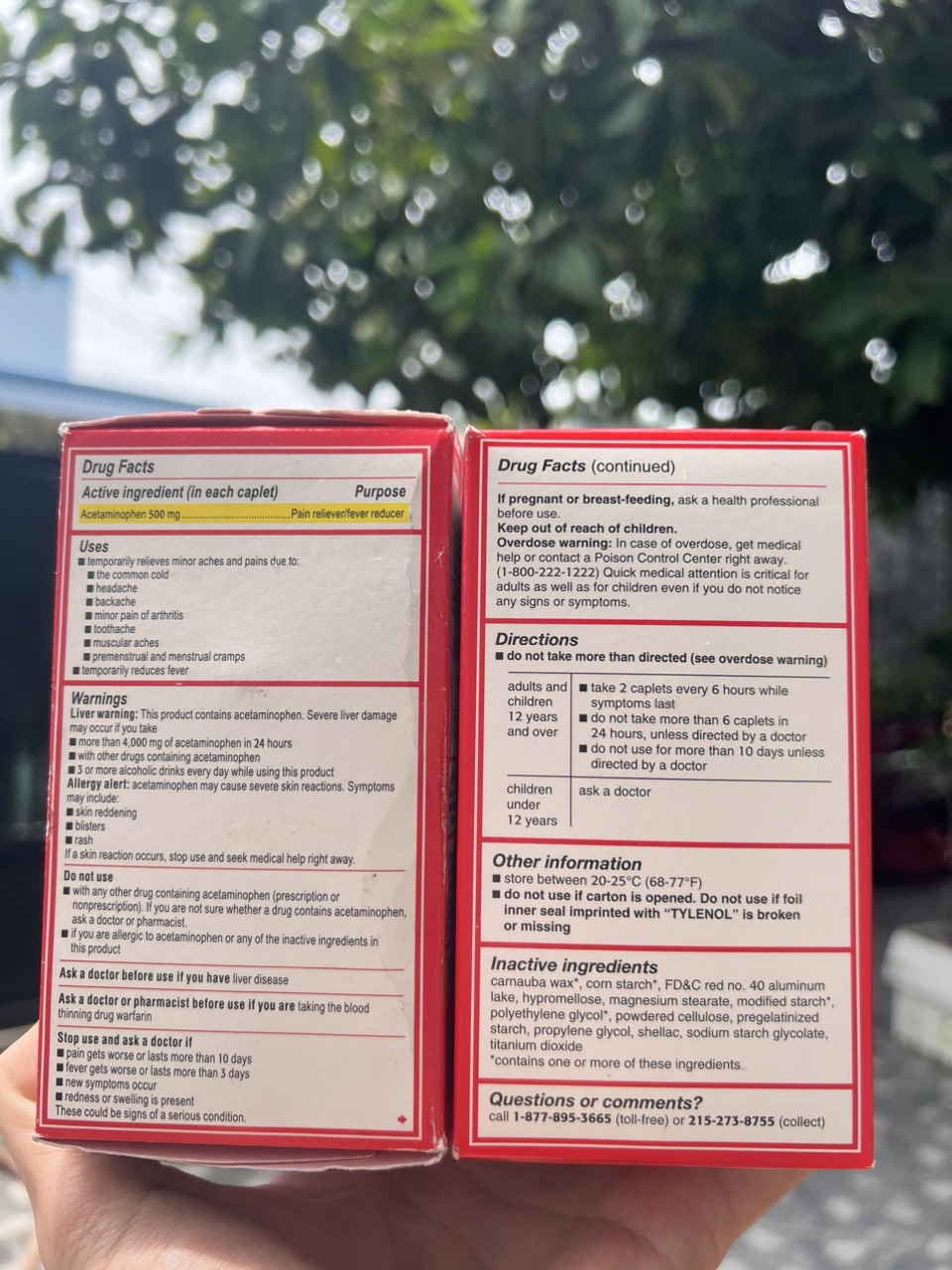 Viên uống Tylenol Acetaminophen Extra Strength 500mg 225 Caplets