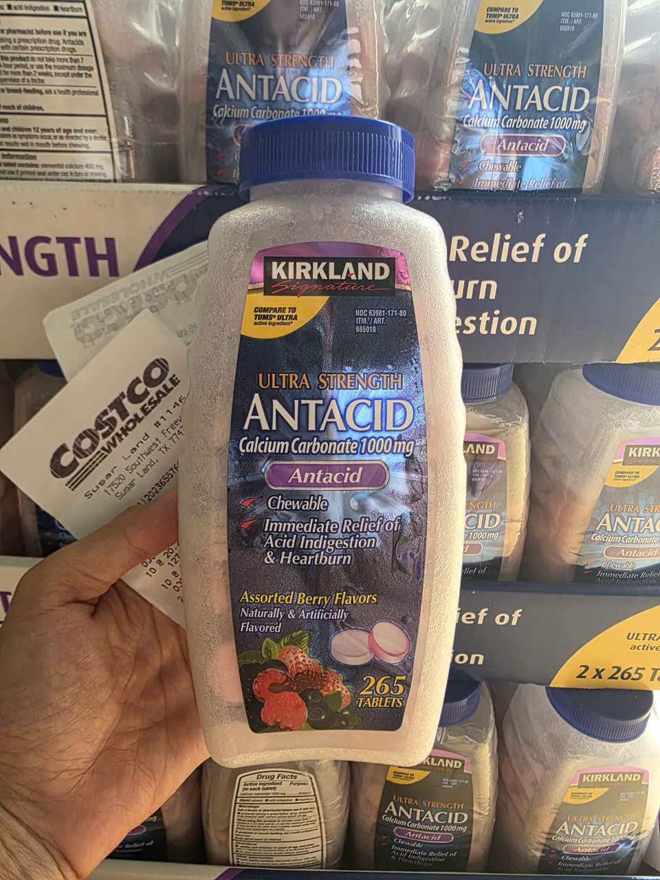 Kẹo chống đầy hơi Kirkland Signature Ultra Strength Antacid Calcium 1000mg 265 viên