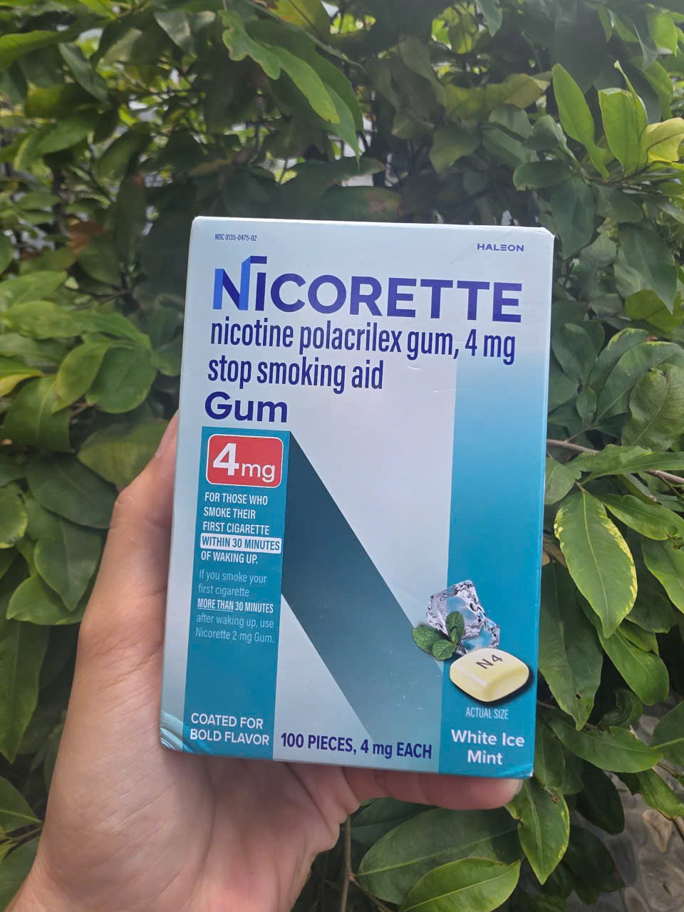 Kẹo cai thuốc Nicorette Gum Fruit Chill 4mg 100 viên