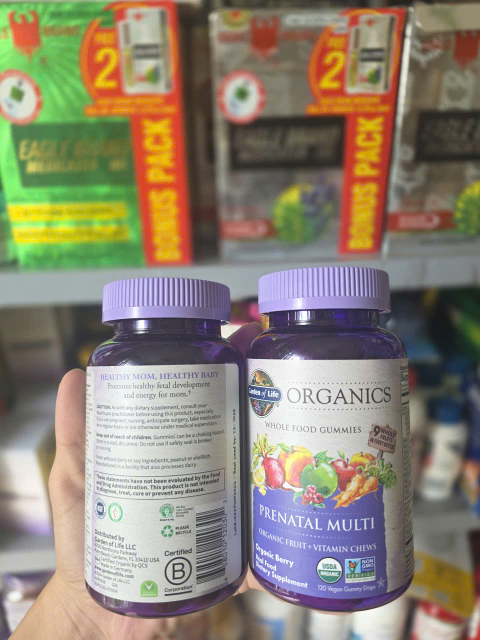 Kẹo Gum 120 viên Bổ Bầu Hữu Cơ Garden of Life ORGANICS Prenatal Multi - Whole Food Gummies