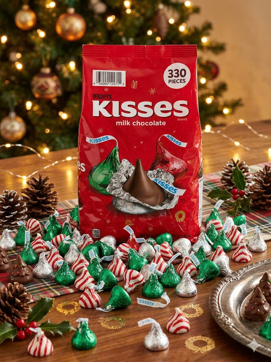 [CHÍNH HÃNG MỸ] Socola Sữa Hershey's Kisses Milk Chocolate - Túi Khổng Lồ 330 Viên (1.52kg)