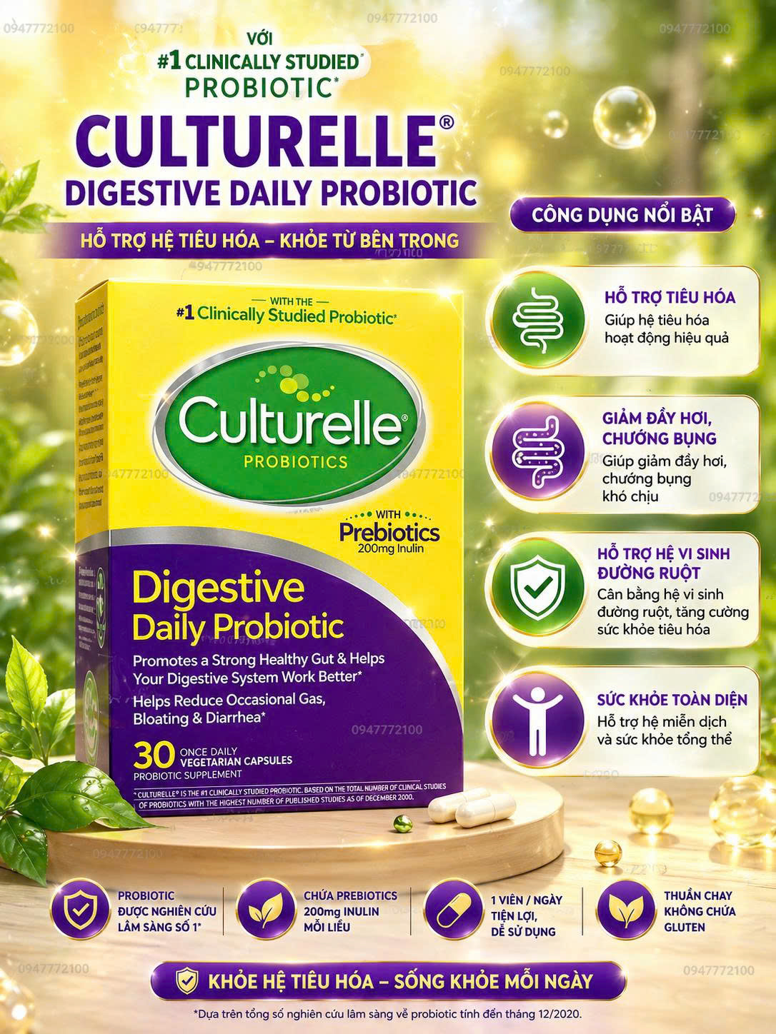[CHÍNH HÃNG MỸ] Men Vi Sinh Culturelle Digestive Daily Probiotic – Hỗ Trợ Hệ Tiêu Hóa Khỏe Mạnh (30 Viên)