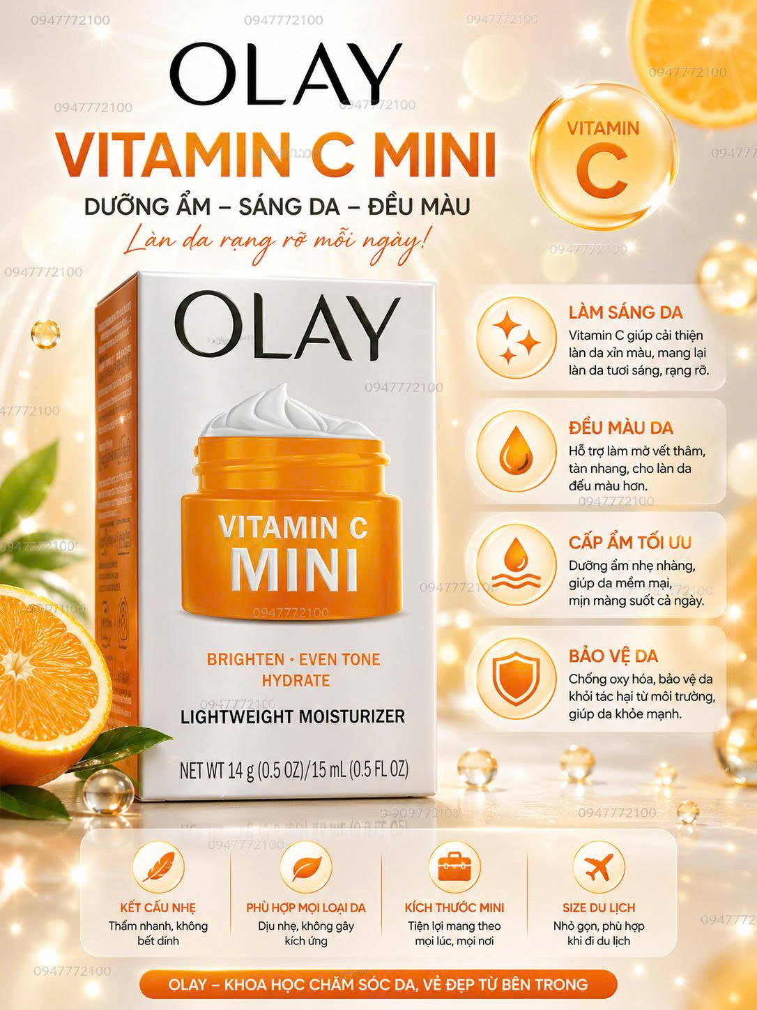 [CHÍNH HÃNG MỸ] Kem Dưỡng Sáng Da Olay Vitamin C Mini – Nhỏ Gọn, Tiện Lợi & Hiệu Quả