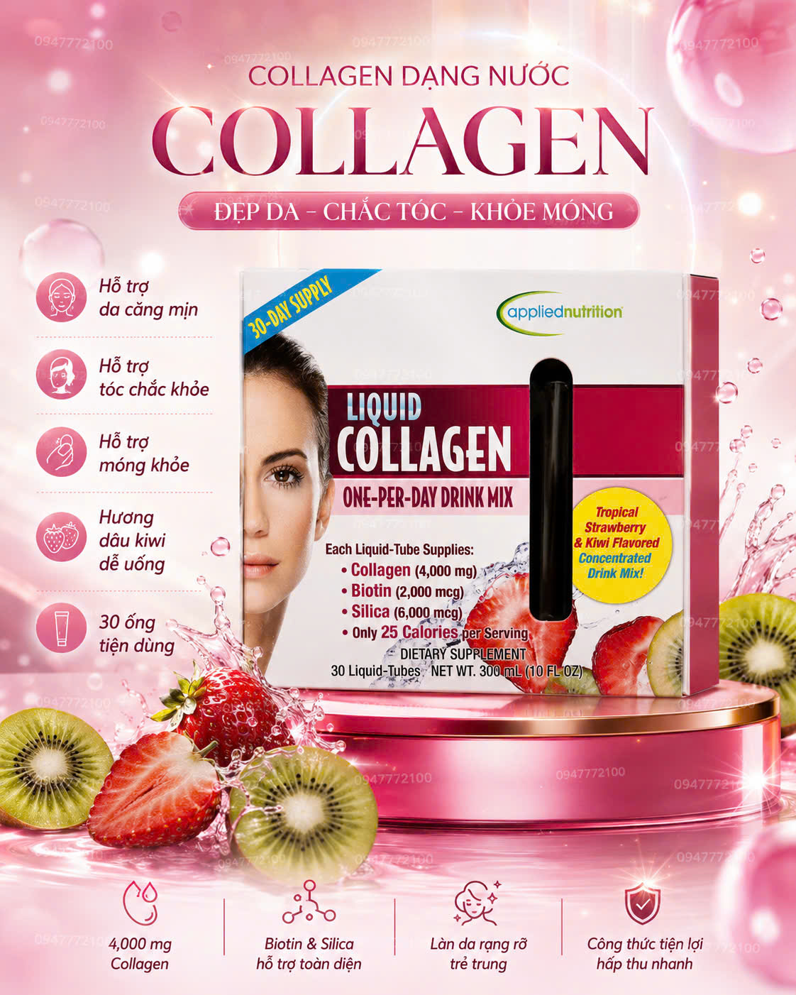 Collagen ống dạng nước Liquid Collagen Easy-to-take Drink Mix 4000mg 30 ống
