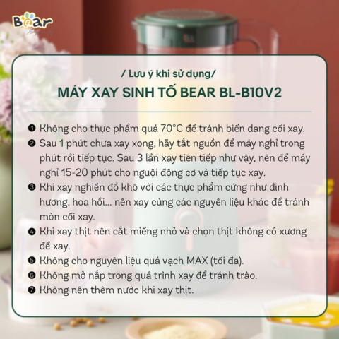 Máy Xay Sinh Tố Bear 3 Trong 1 BL-B10V2