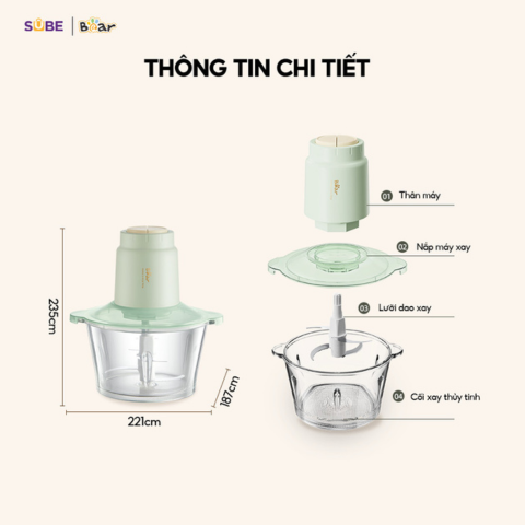 Máy Xay Thịt Bear 1.8L SB-MX20A