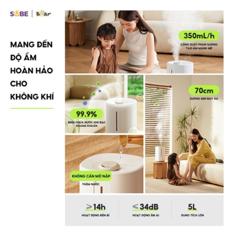 Máy Phun Sương Tạo Ẩm Bear 5L SB-TA50M