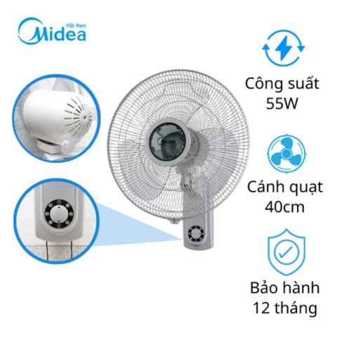 Quạt treo tường 3 cánh Midea FS40-6H 55W
