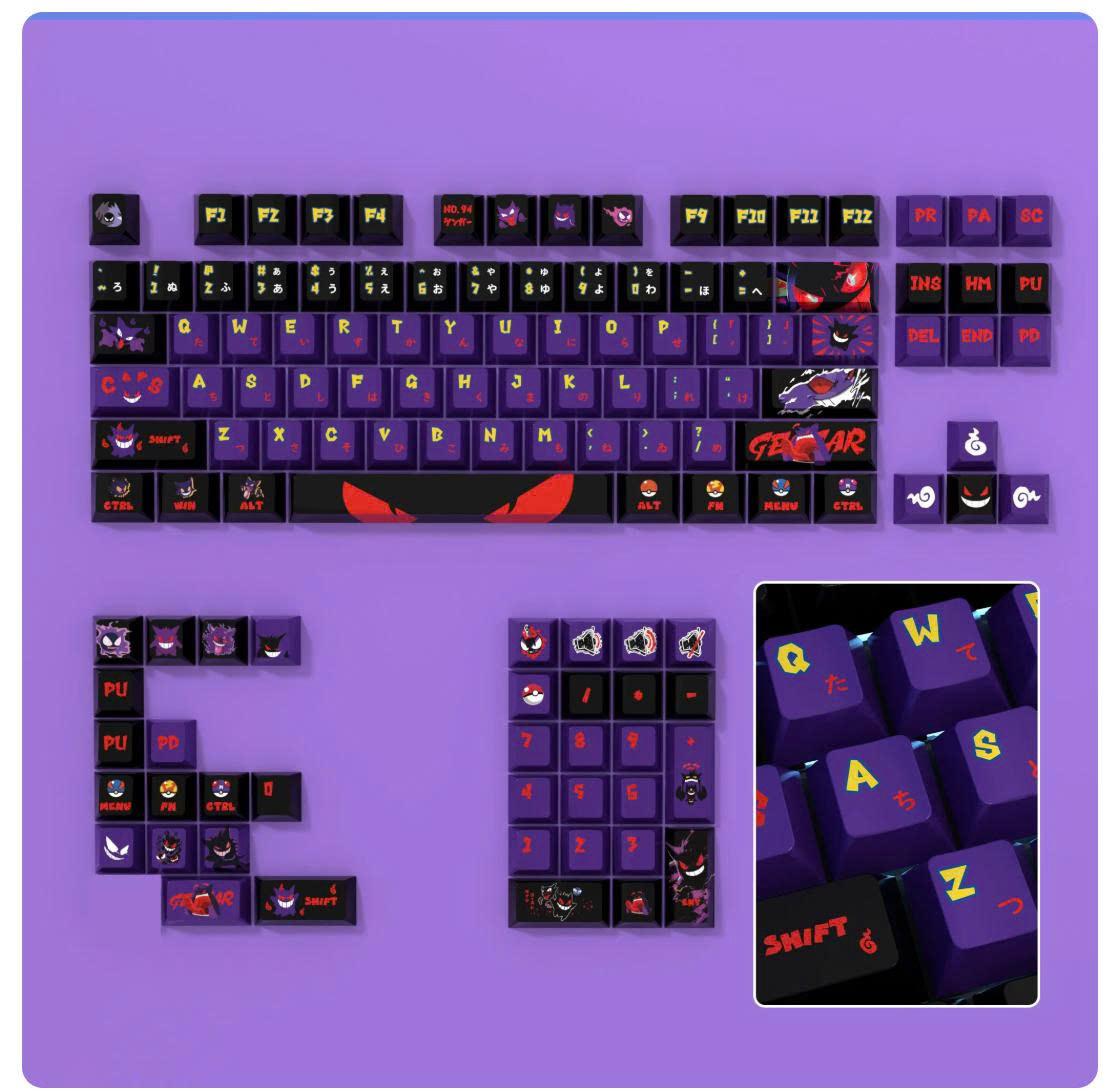 [Keycap Đẹp] Bộ Keycap bàn phím Pokemon Gengar | CHERRY | Gengar Tím