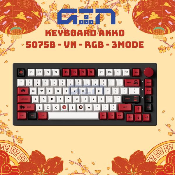 Bàn phím cơ AKKO 5075B Plus Black World Tour Viet Nam (RGB / Hotswap / Akko V3 Piano Pro)